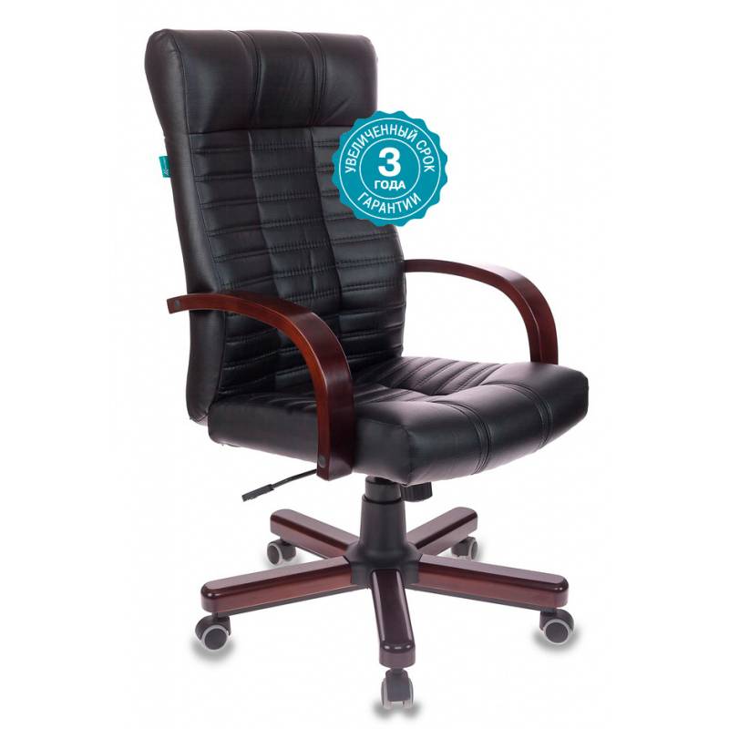 Кресло руководителя Бюрократ KB-10/WALNUT черный искусственная кожа крестовина металл главное фото