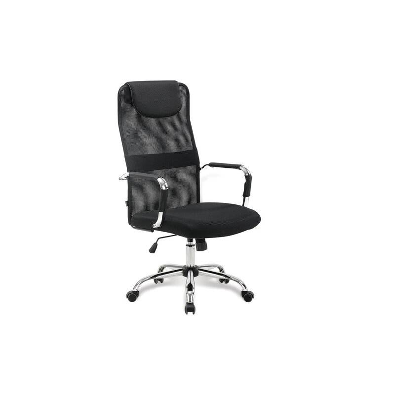Кресло офисное  "Fit EX-514", с подголовником, хром, черное главное фото