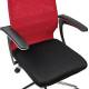 Кресло офисное  PREMIUM "Ultimate EX-801" хром, плотная двойная сетка Х2, черное/красное. Фото товара с разных ракурсов.
