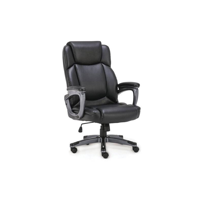 Кресло офисное  PREMIUM "Favorite EX-577", пружинный блок, рециклированная кожа, черное главное фото