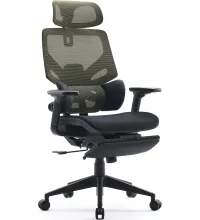 Кресло Cactus CS-CHR-MC01-LGNBK салатовый сиденье черный сетка/ткань с подголов. крестов. пластик подст.для ног