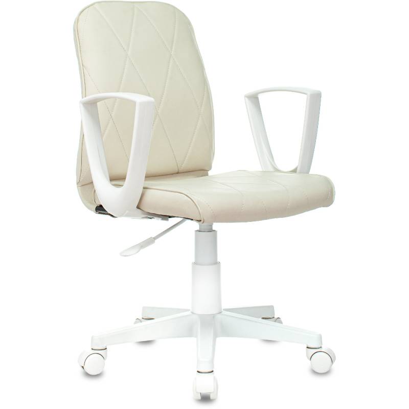 Кресло Бюрократ CH-W327 слоновая кость OR-10 эко.кожа крестов. пластик пластик белый главное фото